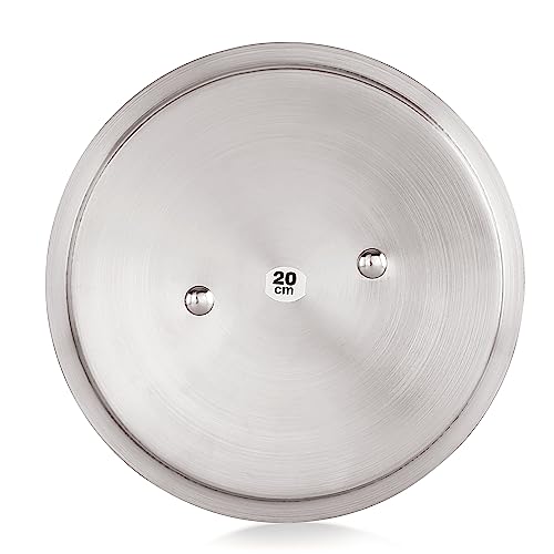 HAZEL Stainless Steel Cookware Plain Lid With Handle (Outer Diameter 26 Cm, Inner Diameter 24 Cm), Silver - Image 5