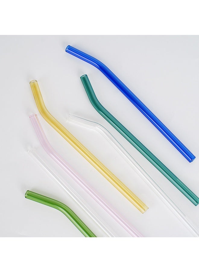 HOMESTAR Reusable Glass Straws Set - 20cm L x 8 mm W - Smoothie Drinking Straws for Smoothie, Milkshakes, Pack of 4 with 1 Cleaning Brush - Image 4