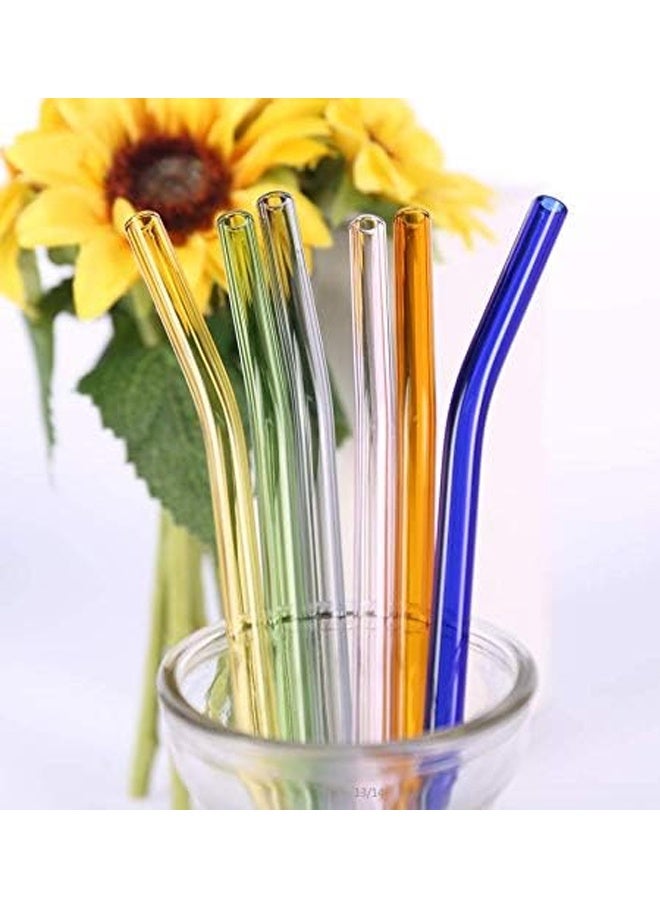 HOMESTAR Reusable Glass Straws Set - 20cm L x 8 mm W - Smoothie Drinking Straws for Smoothie, Milkshakes, Pack of 4 with 1 Cleaning Brush - Image 5