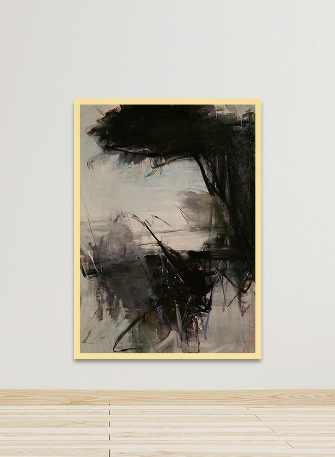 ماركتنا لوحة جدارية قماشية فنية لتزيين الحائط بتصميم تجريدي مع برواز ذهبي مجوف مقاس120x80سم قطعة واحدة - Image 1