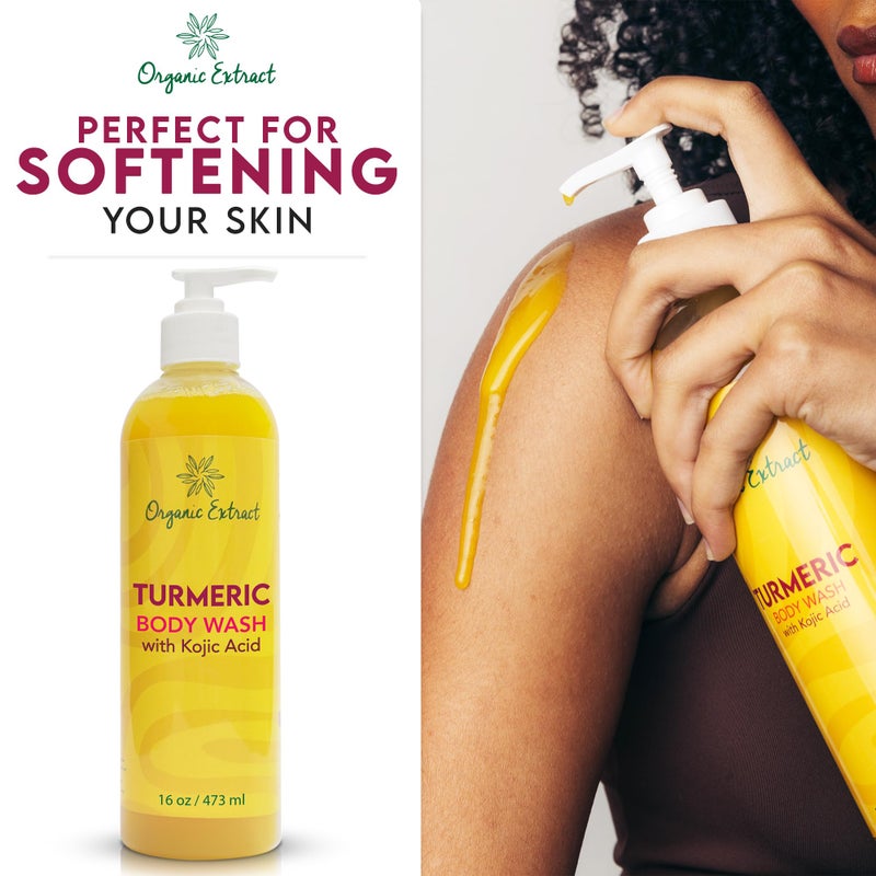 ORGANIC EXTRACT, Turmeric Kojic Acid Body Wash â€“ 16 fl oz / 473ml â€“ Skin Brightening Shower Gel for Deep Gentle Moisturizer, Helps to Remove Dark Spot, with Shea Butter & Aloe Vera - Image 5