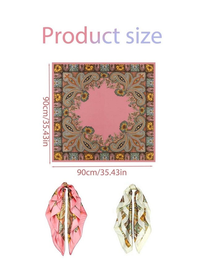 OXYGLOBE OXYGLOBE Unisex Polyester Head Scarf For Women,Pink Head Scarf, Elegant And Attractive Head Wraps For Women, Fashion Essential Headscarf, As A Headwear And Fashionable Scarf(Pink And White) - Image 2