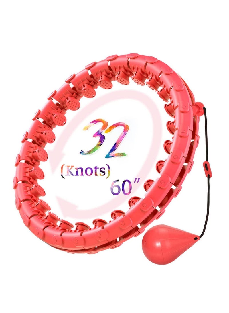 Generic Smart Weighted Hula Circle Hoop For Adults Weight Loss, With Gravity Ball, （152cm） 60-inch Waist, 32 Detachable Links  - Image 1
