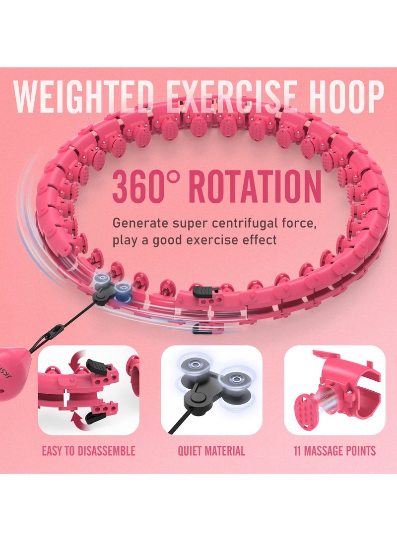 Generic Smart Weighted Hula Circle Hoop For Adults Weight Loss, With Gravity Ball, （152cm） 60-inch Waist, 32 Detachable Links  - Image 2