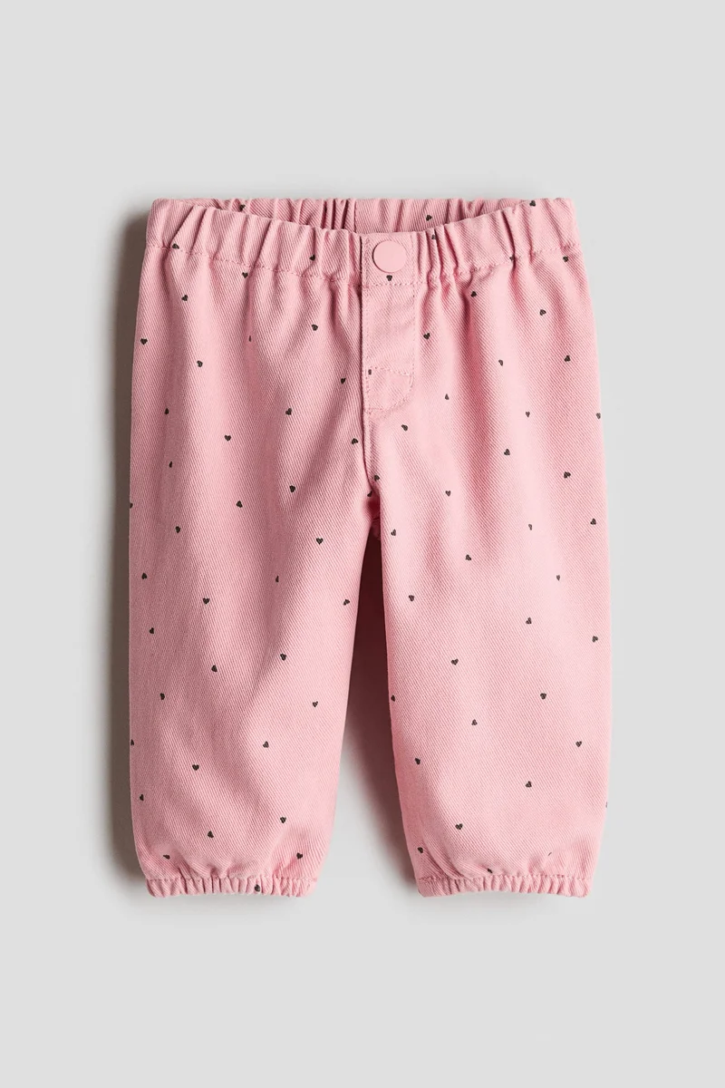 H&M Printed cotton twill trousers