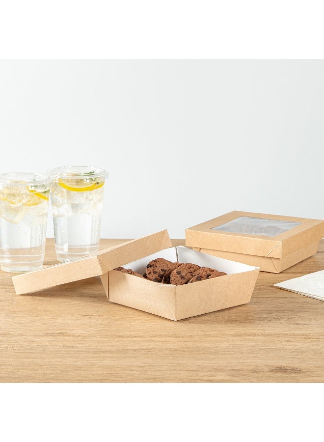 Restaurantware Cafe Vision 34 Ounce Dessert Boxes With Window, 200 Sturdy Baking Boxes - Detachable Lid, Greaseproof, Kraft Paper Strawberry Gift Boxes, For Desserts And Snacks - Image 4