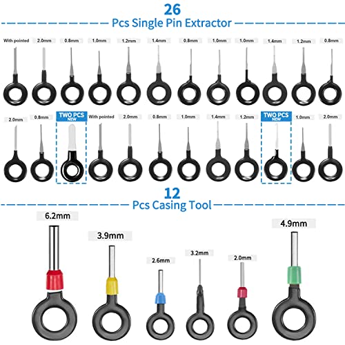 Vignee 82 Pcs Terminal Removal Tool, Terminal Pins Puller Repair Removal Tools for Car Pin Extractor Electrical Wiring Crimp Connectors and Most Connector - Image 4