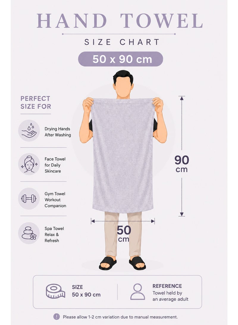 دوناتيلا منشفة يد (عبوتان، 50 × 90 سم) - مايكروفايبر 330 GSM - فائقة النعومة وعالية الامتصاص وسريعة الجفاف، خفيفة الوزن بلون سادة للحمام، الجيم، السبا والسفر. - Image 3