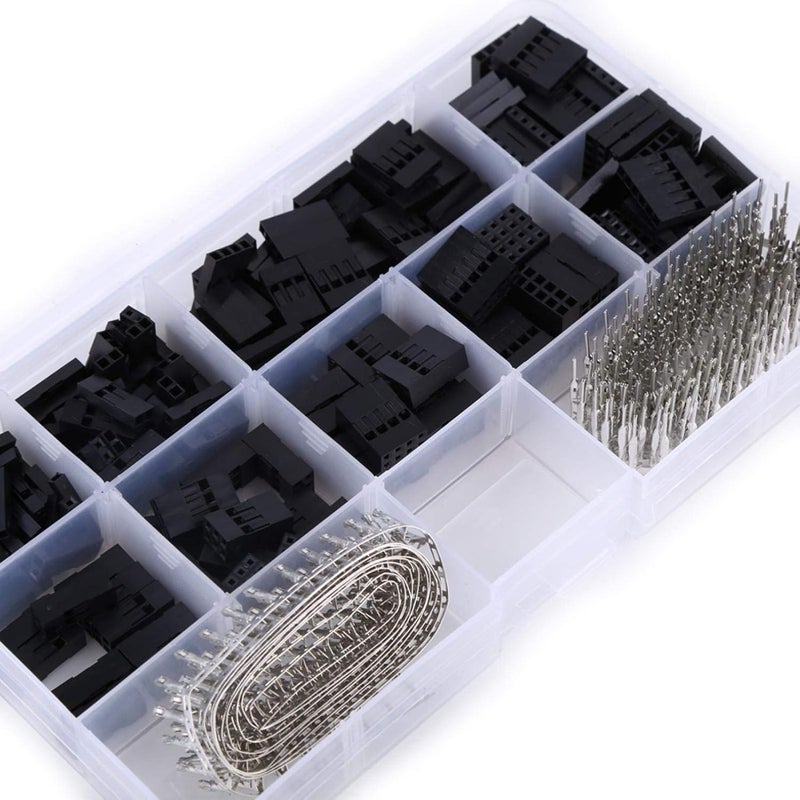 woobles Connector Kit, Dupont Connector, Female Connector Housing, Crimp Pins 4er, Header Stecker Jumper Header Connector Female Male Terminal Jumper Wire Crimp Pin 2.54mm (610 Pcs) - Image 3