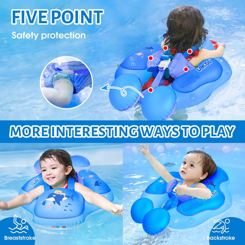 LAYCOL Baby Pool Float with UPF50+ Sun Protection Canopy,Add Tail Never Flip Over Inflatable Baby Float,Toddler for Age of 3-36 Months - Image 5