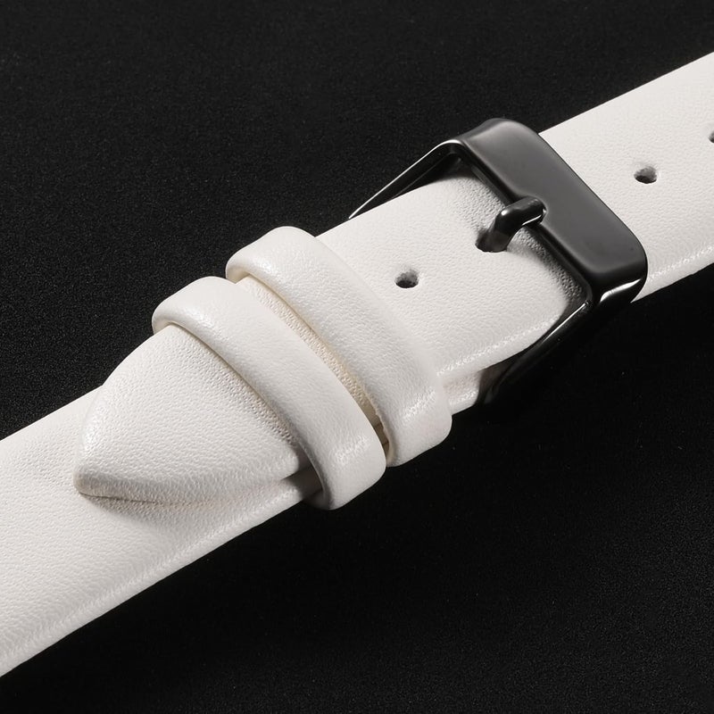 QUARKZMAN Leather Watch Strap Watch Leather Strap Watch Straps Flat Thin Elegant Leather Watch Strap Buckle for Smartwatch Men Women Men Women - Image 4