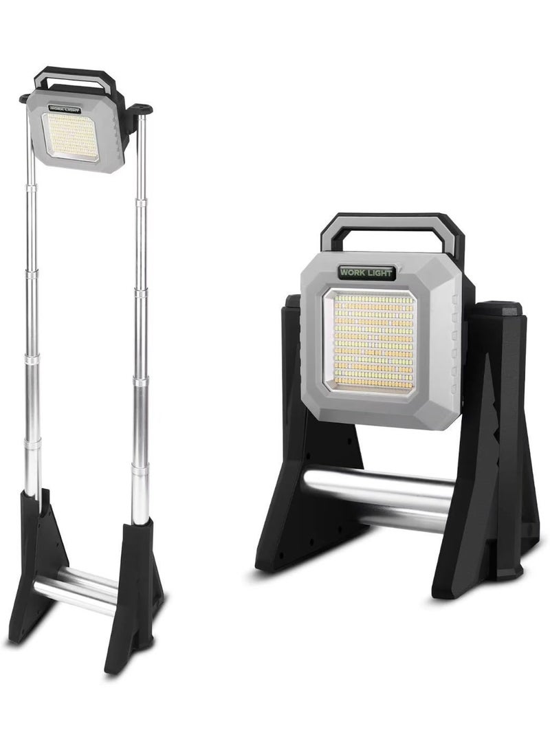 مووبزا كشاف عمل قابل للتمدد مع باور بنك مدمج 10000 مللي أمبير، 4 أوضاع للإضاءة، 3 مستويات للسطوع، مصباح فحص قابل للشحن, مناسب للتخييم والحديقة والورشة والخارج - Image 1