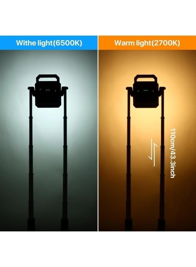 مووبزا كشاف عمل قابل للتمدد مع باور بنك مدمج 10000 مللي أمبير، 4 أوضاع للإضاءة، 3 مستويات للسطوع، مصباح فحص قابل للشحن, مناسب للتخييم والحديقة والورشة والخارج - Image 5