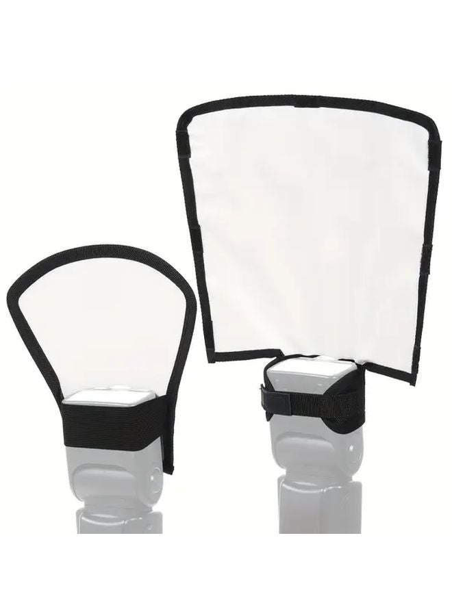 Flash Diffuser Reflector Kit With Silvery White Reflector Universal Mount For Speedlight - Image 2
