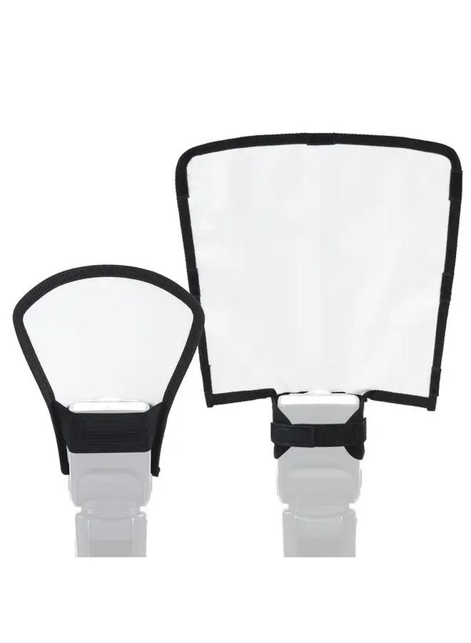 Flash Diffuser Reflector Kit With Silvery White Reflector Universal Mount For Speedlight - Image 1
