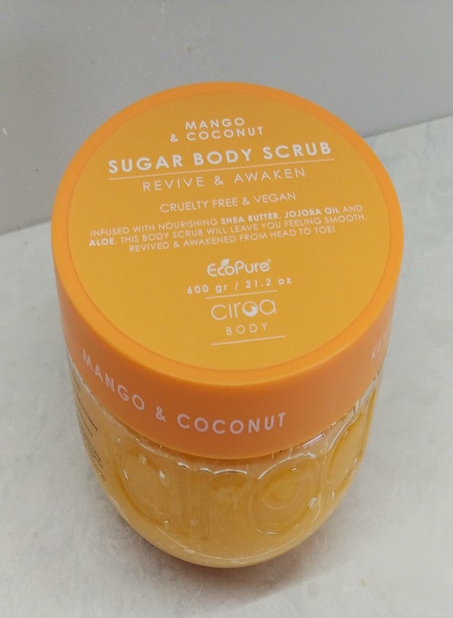 Ciroa, Sugar Body Scrub, MANGO & COCONUT, 21.2 oz, Revive & Awaken, Cruelty & Vegan Free (600gr) - Image 1