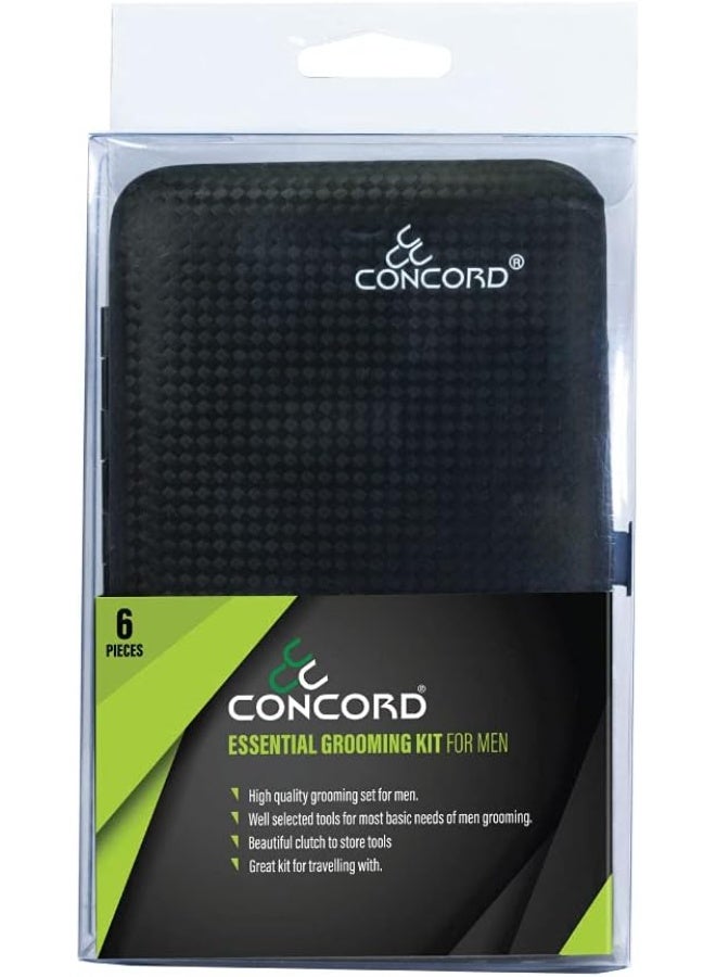 Concord Nail Cutter, File, Pedicure Pliers, Eyebrow Tweezer Grooming Set for Men - 6 Pieces - Image 4