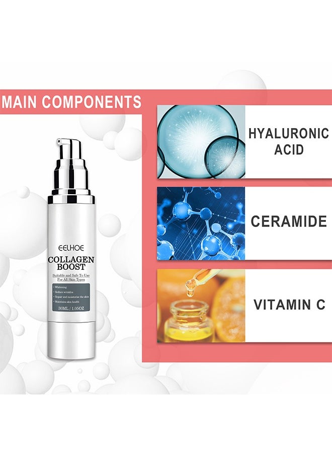 EELHOE - Collagen Boost Anti-Aging Serum, 30ML Anti-Aging Serum, Collagen Anti-Wrinkle Cream Women, Collagen Booster For Face With Hyaluronic Acid - Image 1