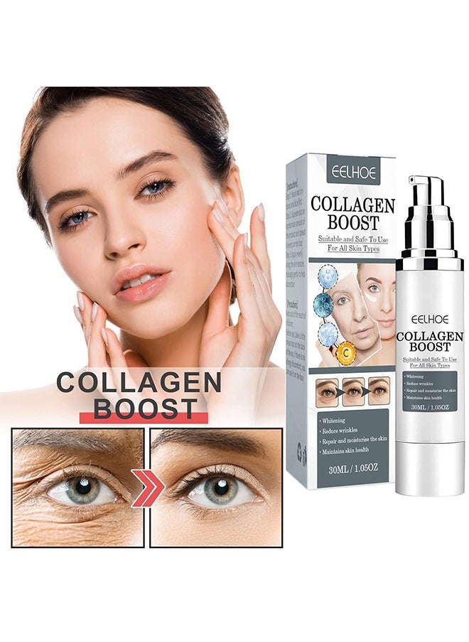 EELHOE - Collagen Boost Anti-Aging Serum, 30ML Anti-Aging Serum, Collagen Anti-Wrinkle Cream Women, Collagen Booster For Face With Hyaluronic Acid - Image 1
