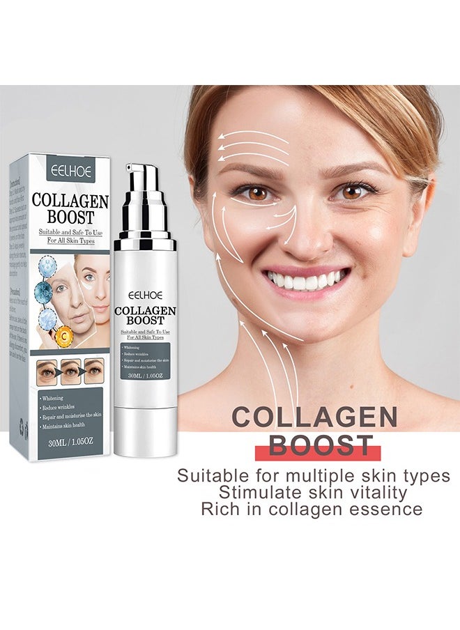 EELHOE - Collagen Boost Anti-Aging Serum, 30ML Anti-Aging Serum, Collagen Anti-Wrinkle Cream Women, Collagen Booster For Face With Hyaluronic Acid - Image 1
