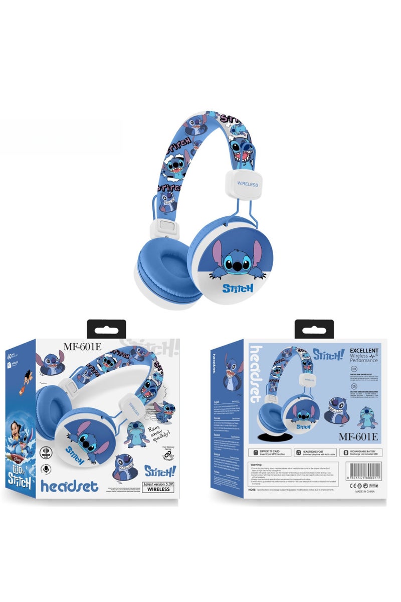 ستيتش سماعات رأس ستيريو بلوتوث بتصميم كرتوني جذاب وعمر بطارية طويل  ٤-٨ ساعات  نوع الموديل: موديل عام