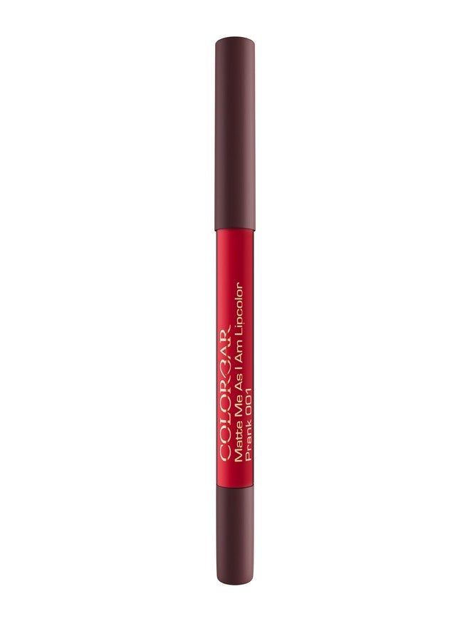 Colorbar Matte Me As I Am Lipcolor - Matte Lipstick - Enriched with Cornstarch, Rice Starch, and Silica - Waterproof Proof - 001 Prank - 0.09 oz - Image 5