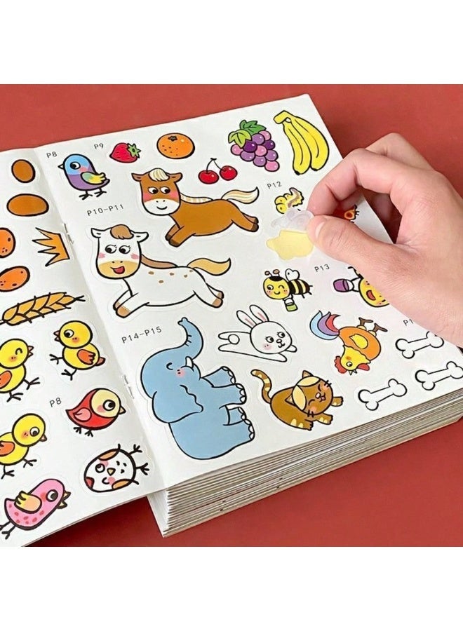 كتاب ملصقات تعليمي للأطفال برسومات حيوانات وفواكه، ينمي المهارات الحركية الدقيقة - Image 4