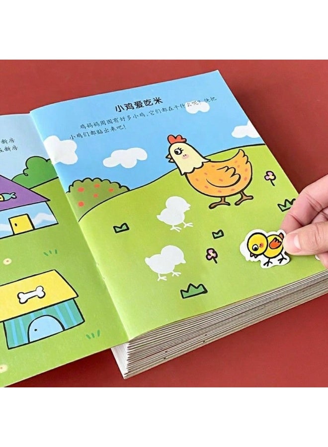 كتاب ملصقات تعليمي للأطفال برسومات حيوانات وفواكه، ينمي المهارات الحركية الدقيقة - Image 5