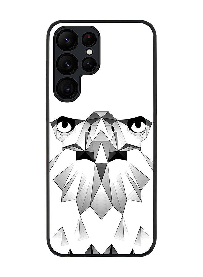 Stylizedd Rugged Black edge case for Samsung Galaxy S23 Ultra 5G Slim fit Soft Case Flexible Rubber Edges Anti Drop TPU Gel Thin Cover - Poly Eagle - Image 1