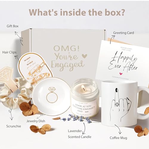 VKTASIMK Engagement Gifts for Couples, Gift for Newly Engaged Couples, Ring Finger Coffee Mug Set, Engagement Gift for Her, Women, Best Engaged Gift Set - Image 2