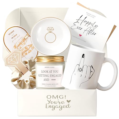 VKTASIMK Engagement Gifts for Couples, Gift for Newly Engaged Couples, Ring Finger Coffee Mug Set, Engagement Gift for Her, Women, Best Engaged Gift Set - Image 1