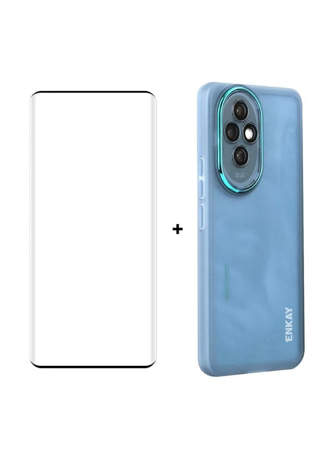 Case For Honor 200 Hat-Prince Translucent Matte TPU Phone Case with Lens Film + 3D Hot Bending Film