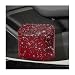 NYTKL Bling Car Trash Can with Lid Sparkly Mini Crystal Litter Container Auto Hanging Dustbin Leakproof Plastic Trash Bin Rhinestone Garbage Storage Organizer for Car Home Office Red - Image 2