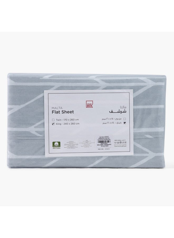 Home Box Malta Centrum Printed Cotton King Flat Sheet 260 x 240 cm - Image 5