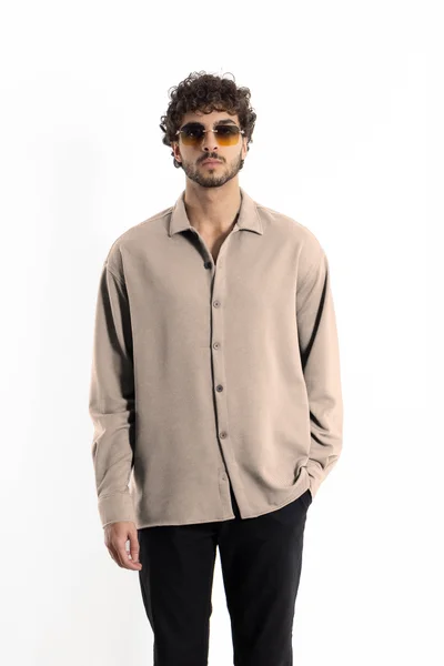 SHAPES DETAILED OVERSIZED SHIRT