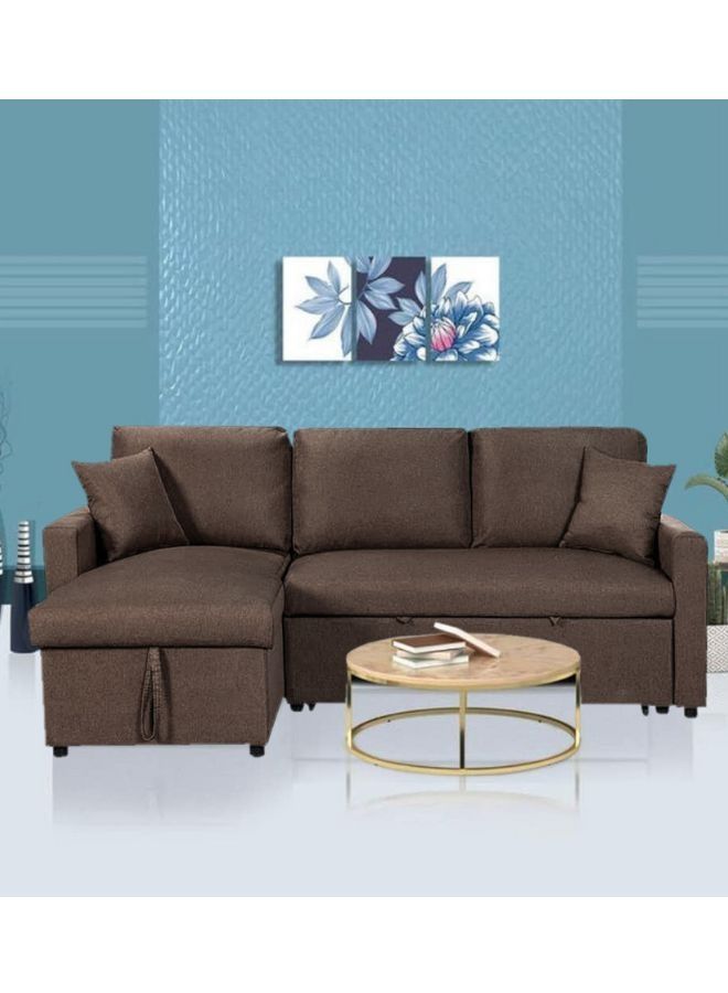 كرنك أريكة سرير ديوان مع وسائد مساحة تخزين على شكل حرف L | أثاث غرفة المعيشة القابلة للتحويل - Image 1