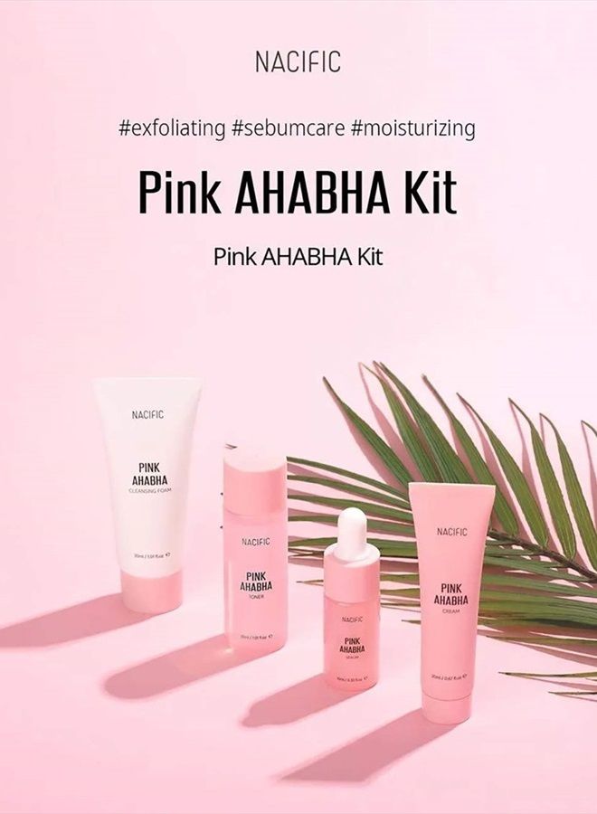 Nacific Pink AHA BHA Kit (Cleansing Foam, Toner, Serum, Cream) Travel Size Skin Care Set - Image 2
