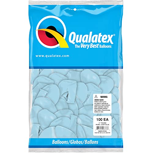 Qualatex 11" Pearl Light Blue Balloons (100ct) by Pioneer Balloon Company - Image 2
