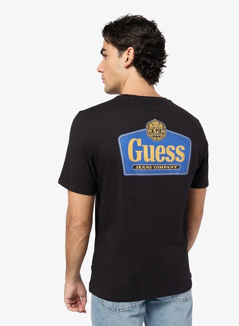 GUESS Short Sleeve Crew Neck Royal T-Shirt