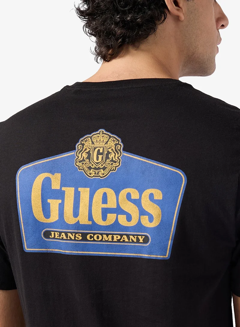 GUESS  Short Sleeve Crew Neck Royal T-Shirt for Men | Best Price UAE