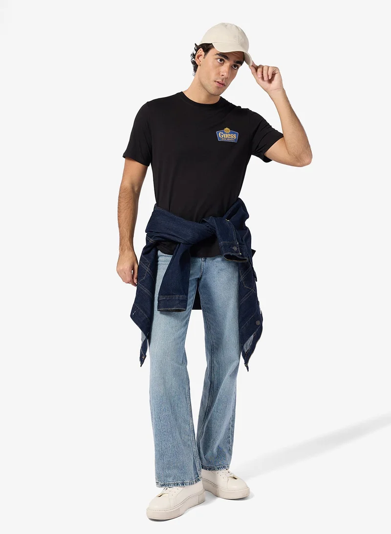 GUESS  Short Sleeve Crew Neck Royal T-Shirt for Men | Best Price UAE