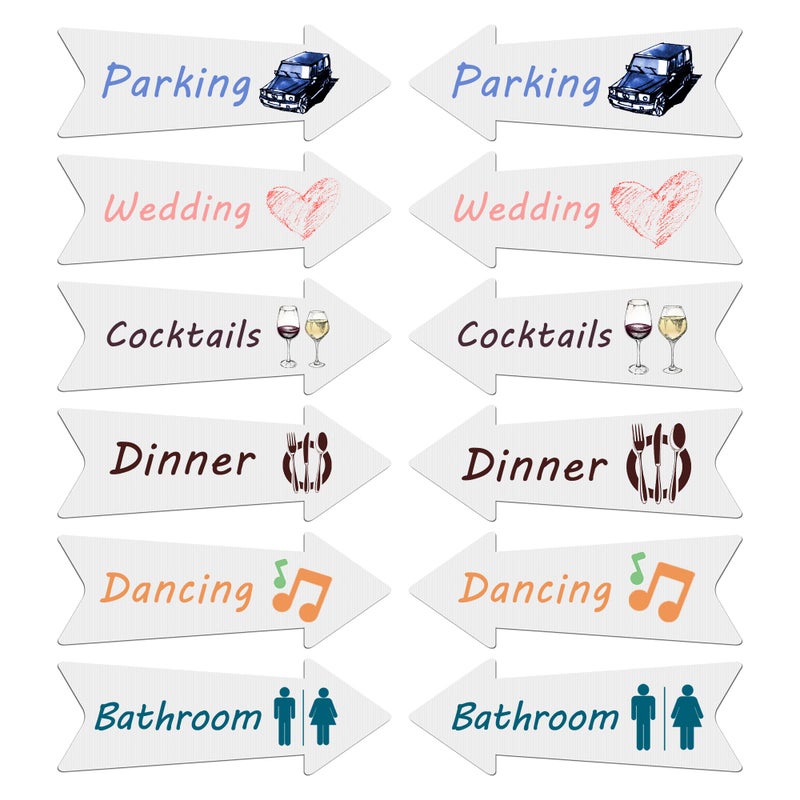 LARREEDE Blank Arrow Signs with Stakes 3 Pack 17 x 6 Inches Wedding Directional Yard Signs with Stakes, This Way Arrow Yard Signs Birthday Party Signs Arrow - Image 3