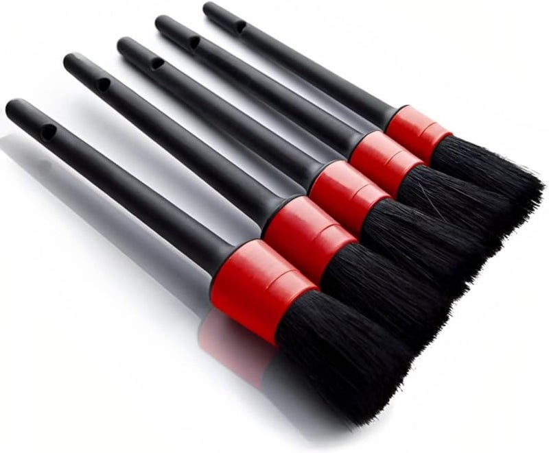 5X Professional Car Detailing Brush Set, Automotive Detail Brushes for Cleaning Wheels, Interior, Exterior, Leather, Air Vents, Emblems