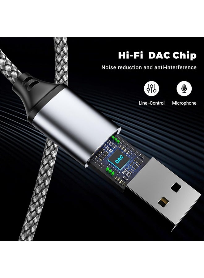 USB to 3.5mm Jack Audio Adapter - USB to Headphone and Microphone Jack | USB Sound Card | External Sound Card | External Sound Card Compatible with , Laptop - Image 2