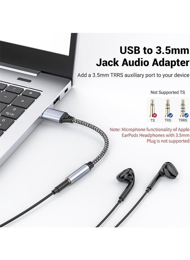 USB to 3.5mm Jack Audio Adapter - USB to Headphone and Microphone Jack | USB Sound Card | External Sound Card | External Sound Card Compatible with , Laptop - Image 4