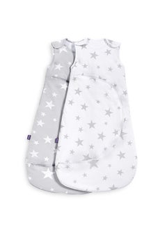 Snuz Pouch Sleeping Bag For Infant And Baby 1.0 Tog Clever Nappy Change Zip Material 100% Cotton For Temperatures If 21 - 23 Celsius From 6 To 18Months Maximum Baby Length 86Cm - Grey Star  - Image 4