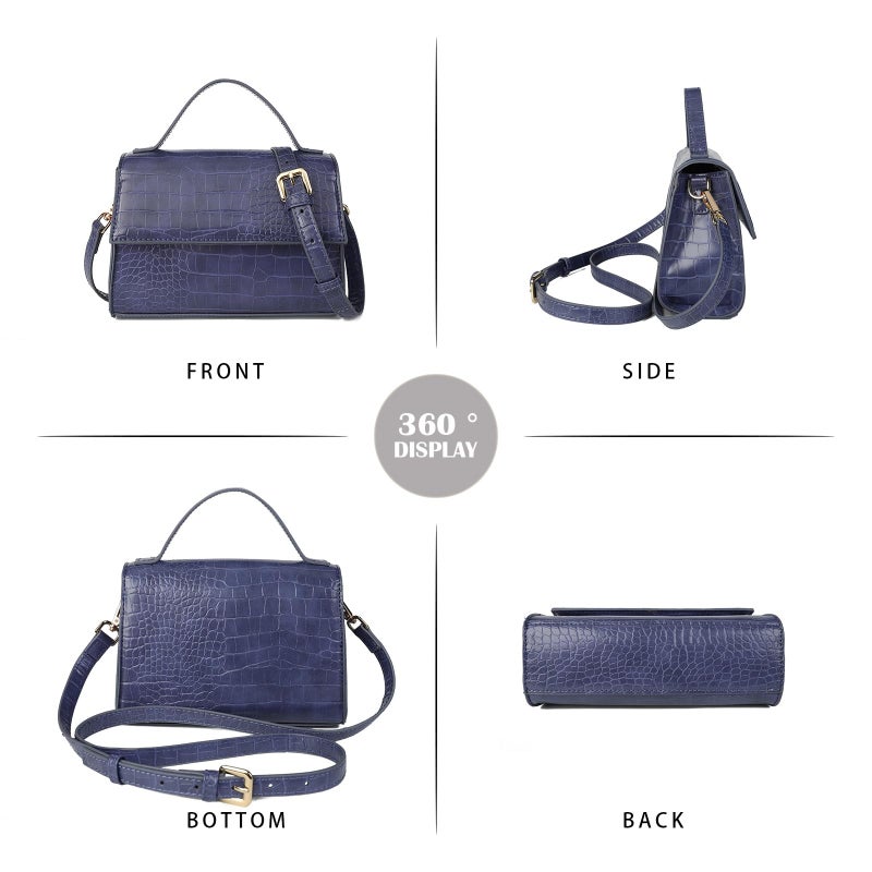 Gladdon Small Crossbody Purse for Women Trendy Ladies Top Handle Shoulder Bags Blue - Image 4