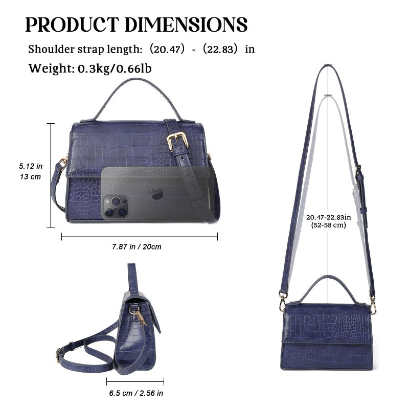 Gladdon Small Crossbody Purse for Women Trendy Ladies Top Handle Shoulder Bags Blue - Image 3