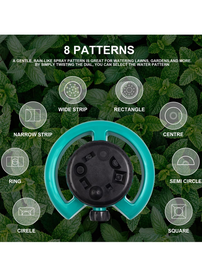 كاست ويف رشاشات العشب، رشاشات مياه للعشب، رشاشات للفناء، رشاش برجي بثمانية أنماط للمساحات الصغيرة، رشاشات فناء متعددة الأغراض لري عشب الحديقة - Image 2