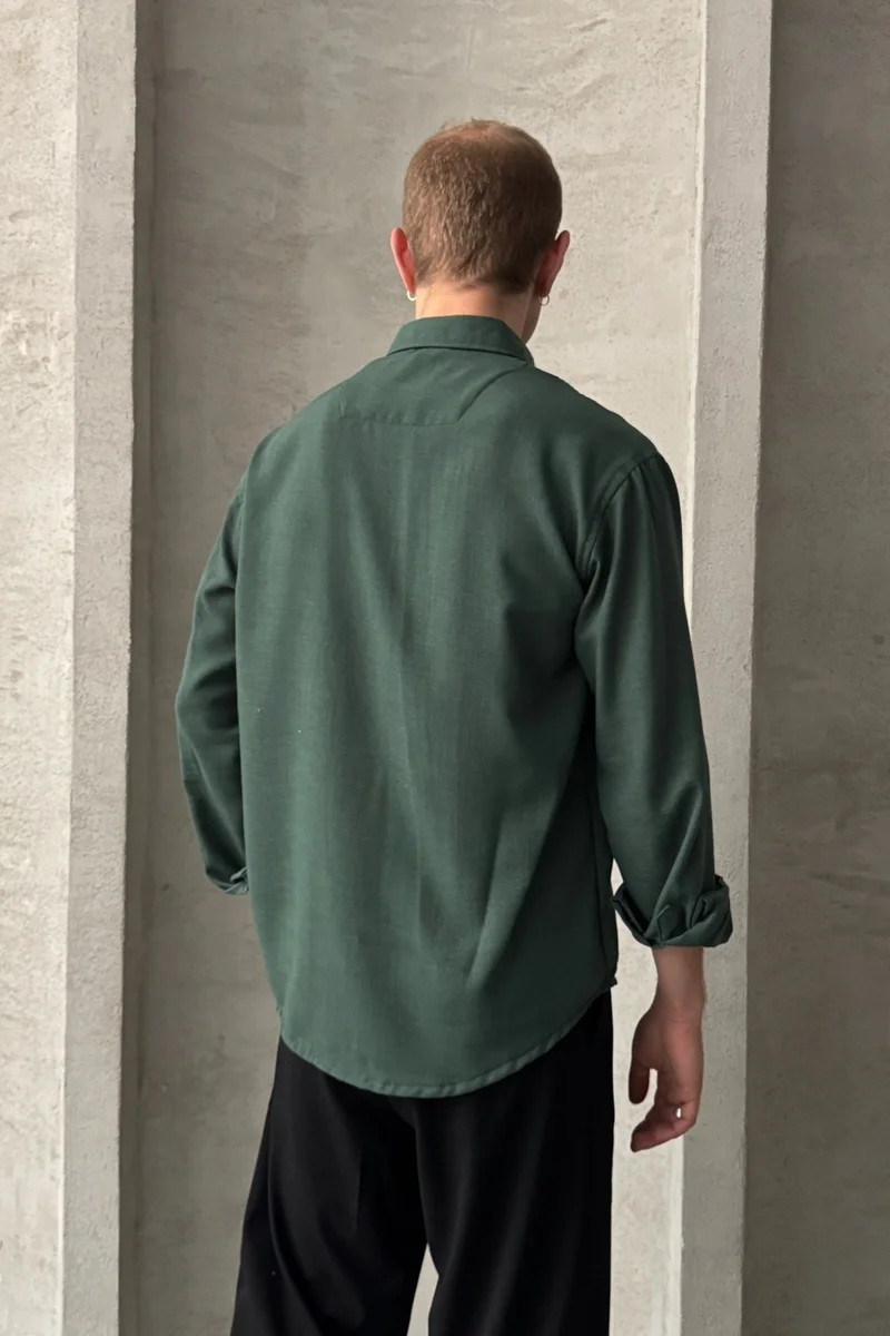 HYMAN Men's Oversize Cut Linen Look Shirt